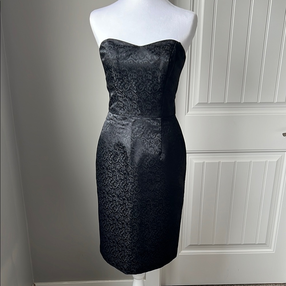 ABS SCHWARTZ Brocade Black Strapless Cocktail Dress